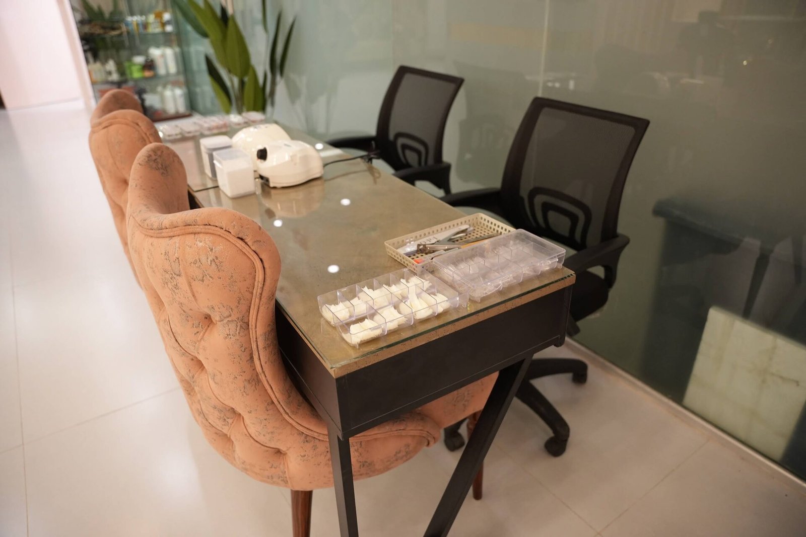 HER salon nail bar setup